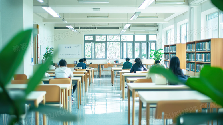 大学自习室场景图片