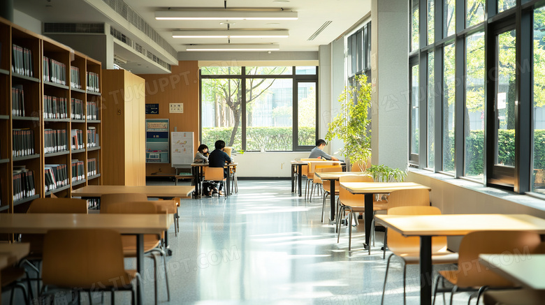 大学自习室场景图片