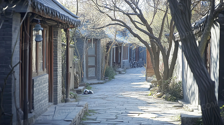 北京胡同场景图片