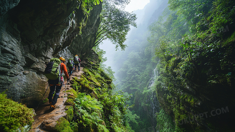 春季登山运动图片