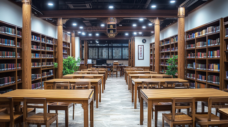 大学自习室场景图片