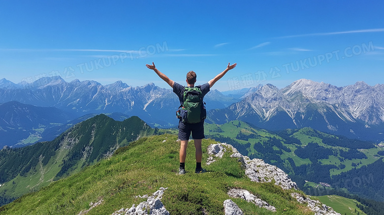 爬山登山健康运动图片