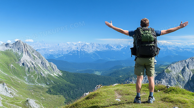 爬山登山健康运动图片