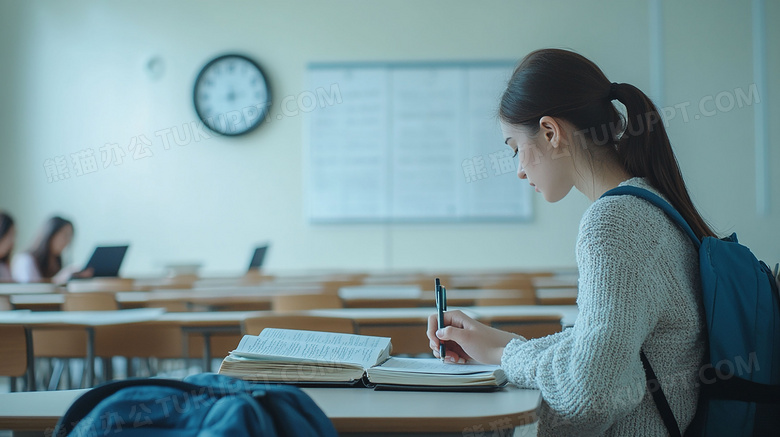 大学学习自习室学生读书图片