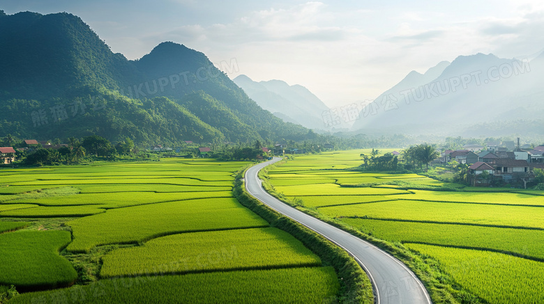 乡村高速公路路边路面图片