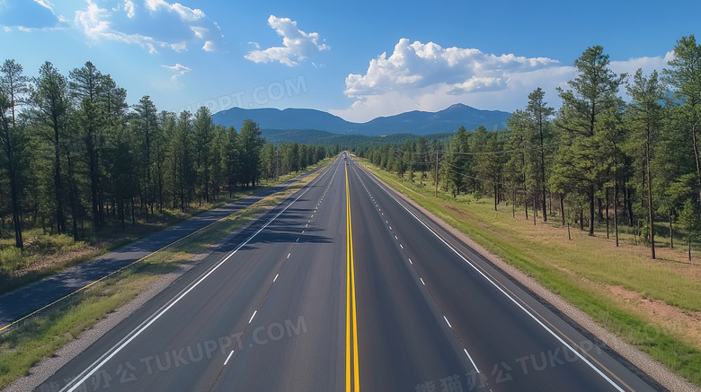 森林高速公路路面道路图片