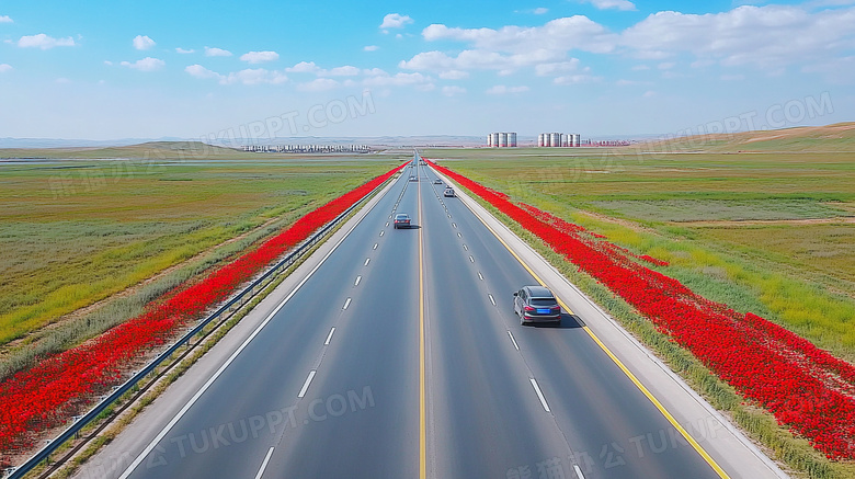 蓝天高速公路路面道路图片