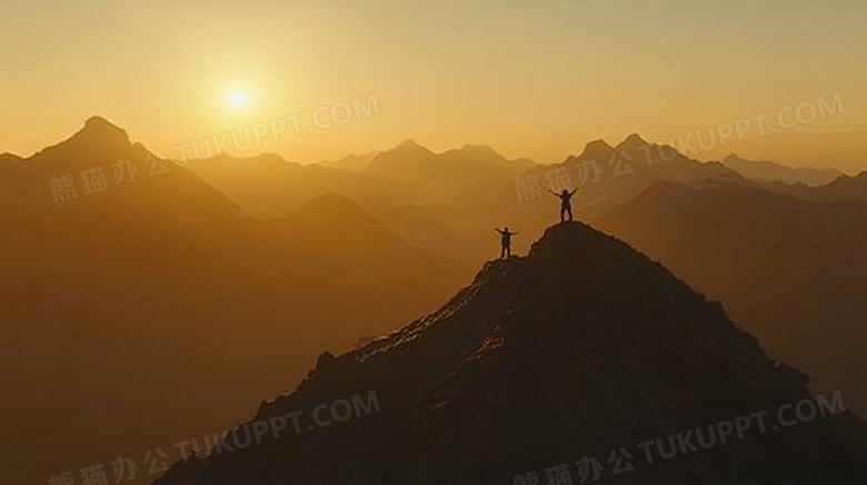 人物登山剪影风景唯美风光图片