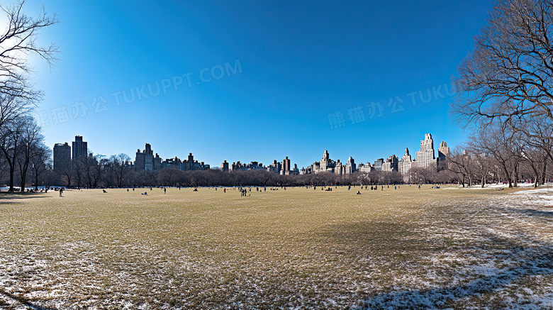 初春春天蓝天白云风景图片