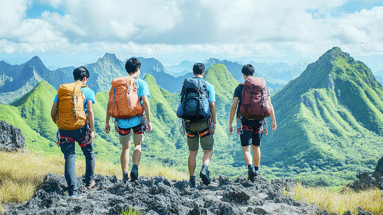 爬山登高登山攀登图片