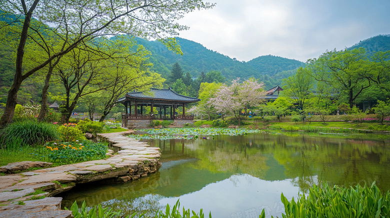 大自然山水古建筑风景图片