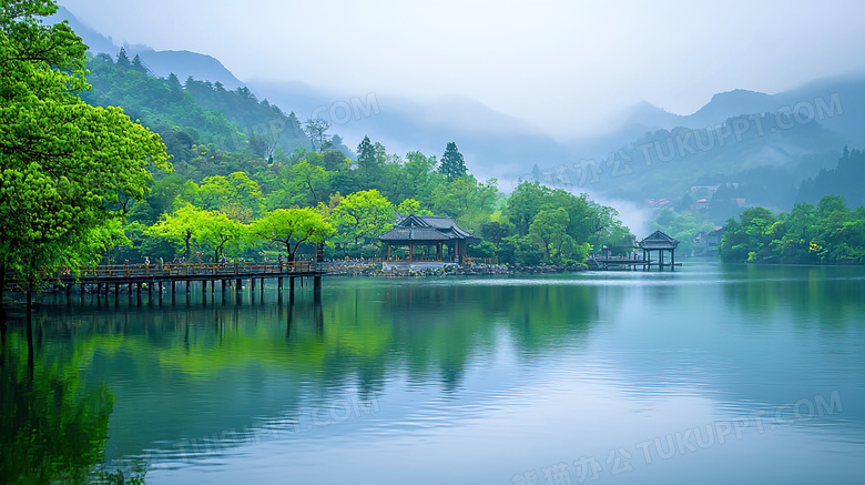 大自然山水古建筑风景图片