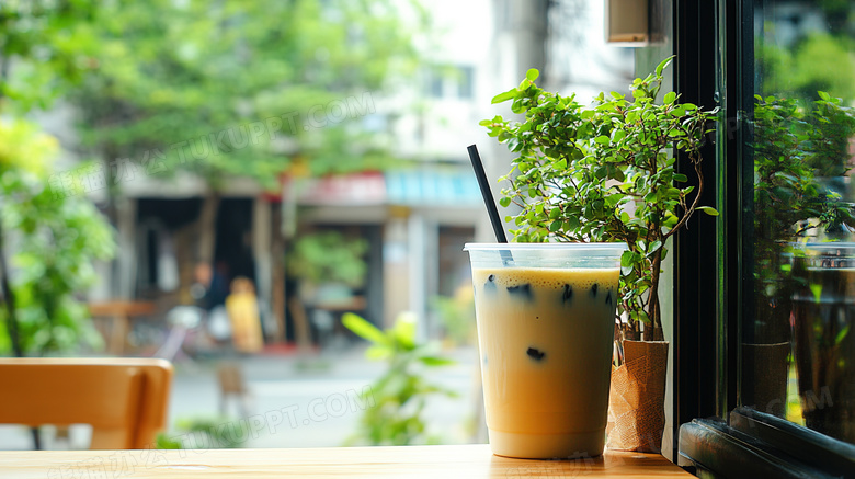 珍珠奶茶茶饮下午茶图片