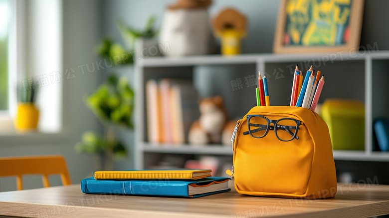 书本和学习用品图片