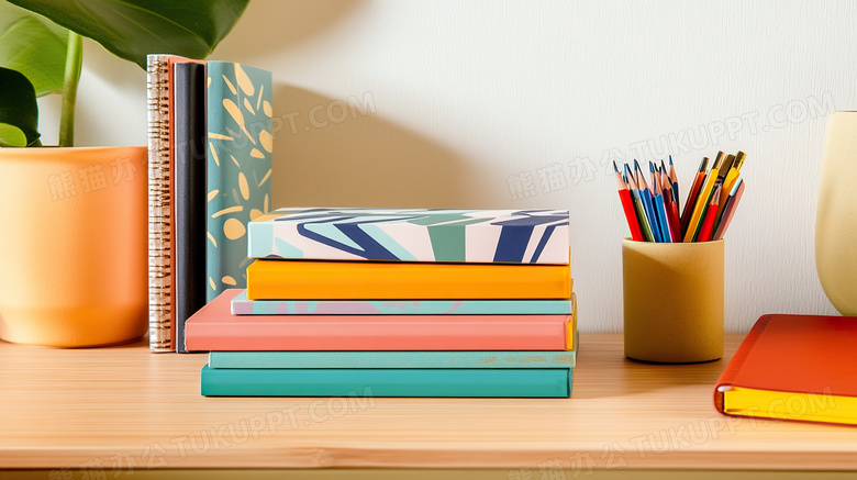 书本和学习用品图片