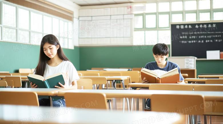 一间教室自习室自习大学教室图片