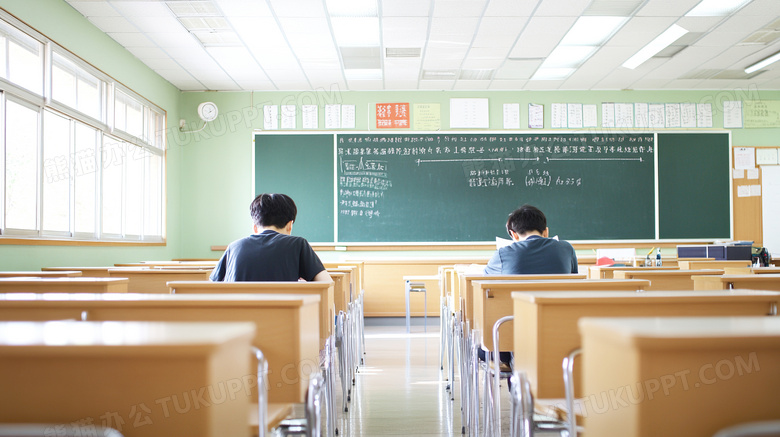 一间教室自习室自习大学教室图片