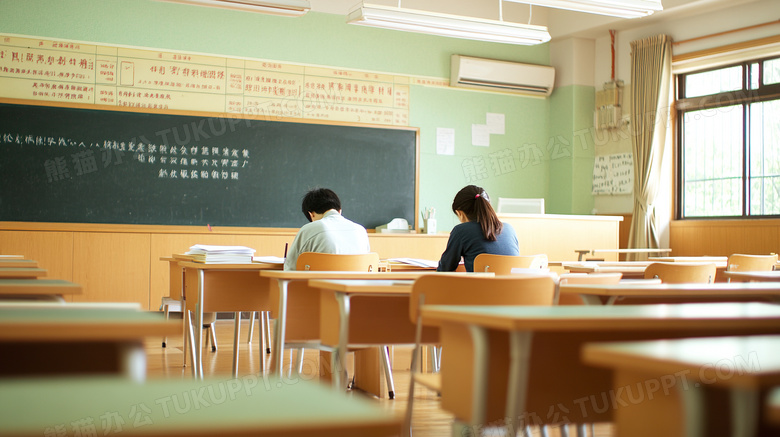 一间教室自习室自习大学教室图片