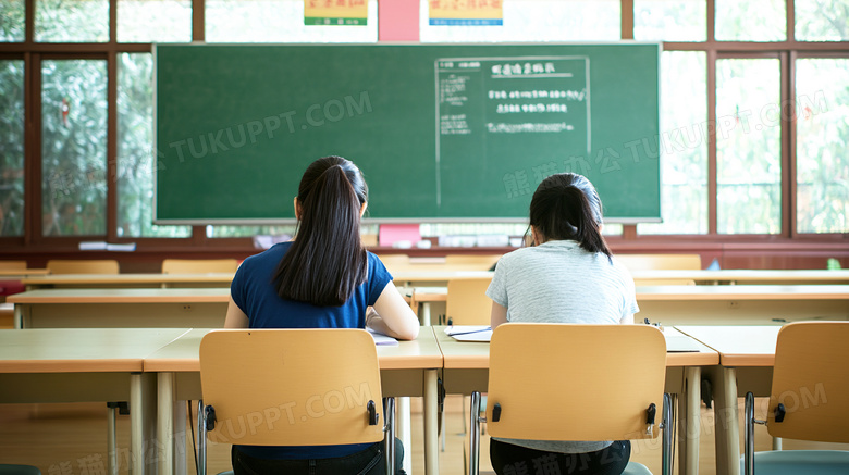 一间教室自习室自习大学教室图片