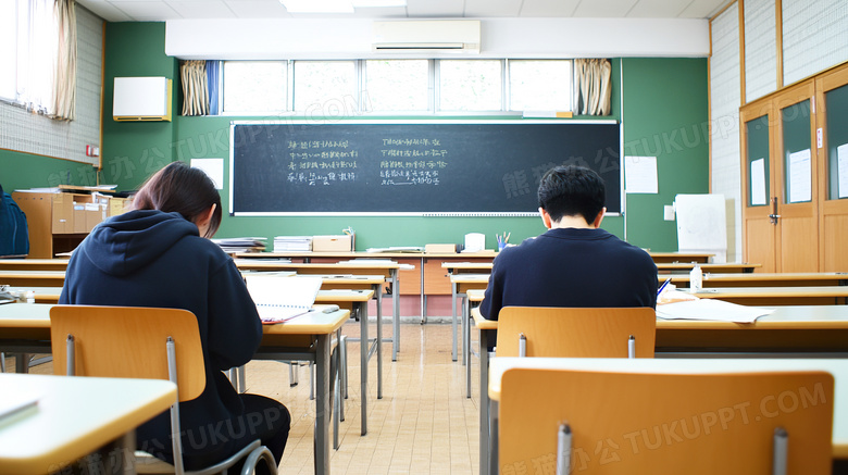 一间教室自习室自习大学教室图片