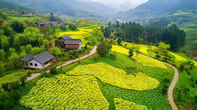 春天的乡村风景图片