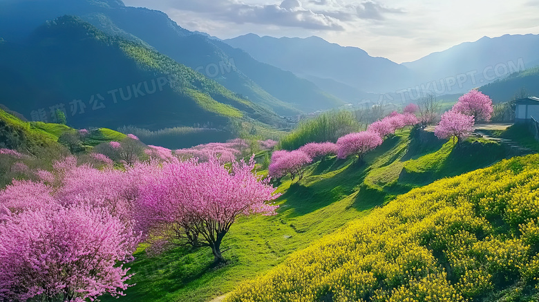 春天的山脉风景图片