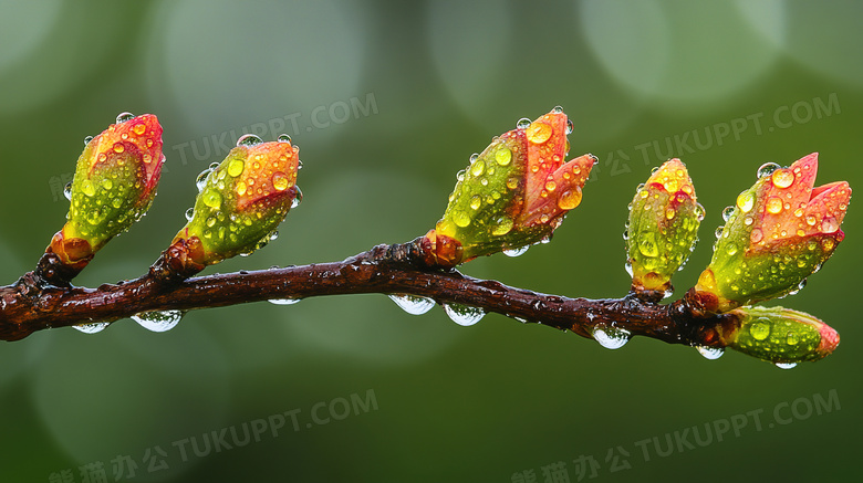 春天植物的花苞花蕾图片