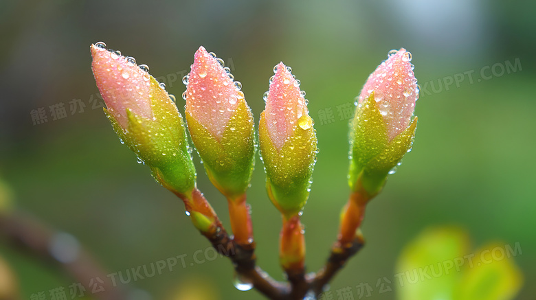 春天植物的花苞花蕾图片