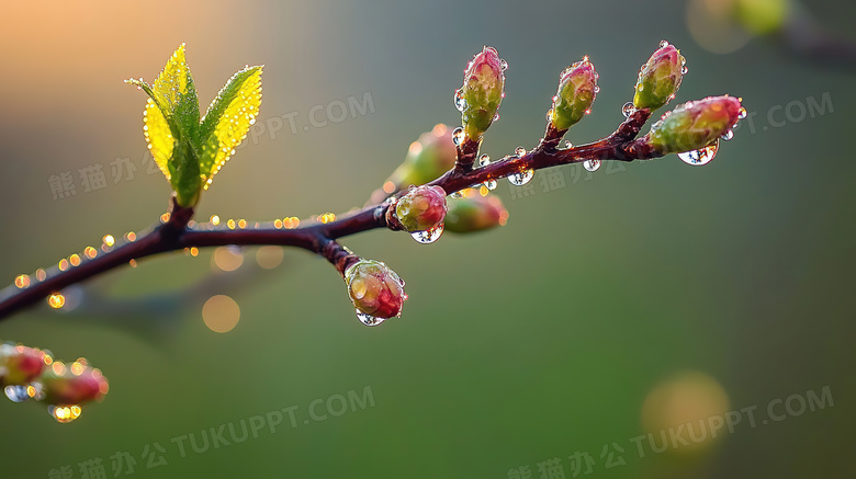 春天植物的花苞花蕾图片