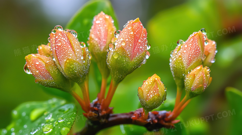 春天植物的花苞花蕾图片