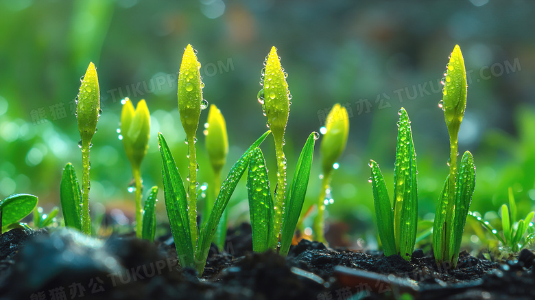 春天植物种子发芽图片