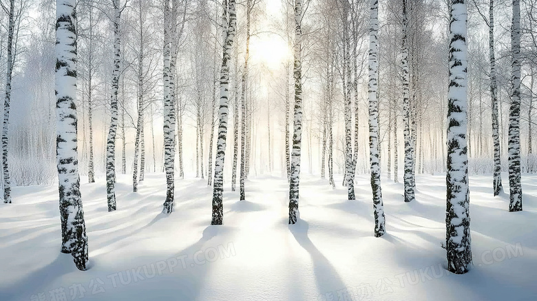 芬兰森林雪景图片