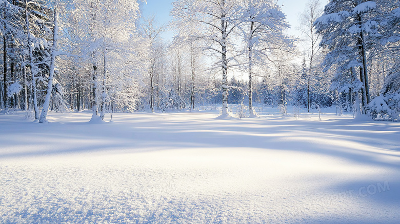 芬兰森林雪景图片