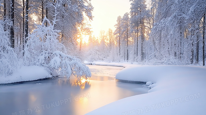 芬兰森林雪景图片