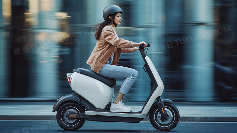 女子骑小电驴电瓶车图片