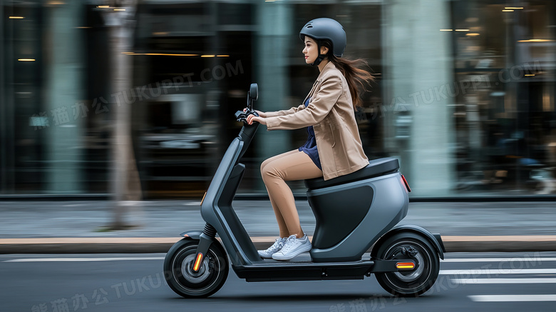 女子骑小电驴电瓶车图片