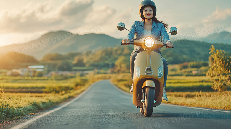 女子骑小电驴电瓶车图片