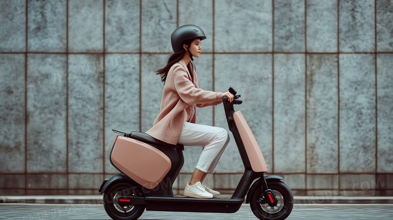 女子骑小电驴电瓶车图片