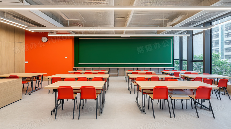 一间教室自习室自习大学教室图片