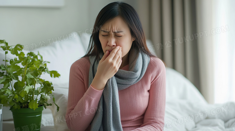 一个牙痛的中年妇女图片