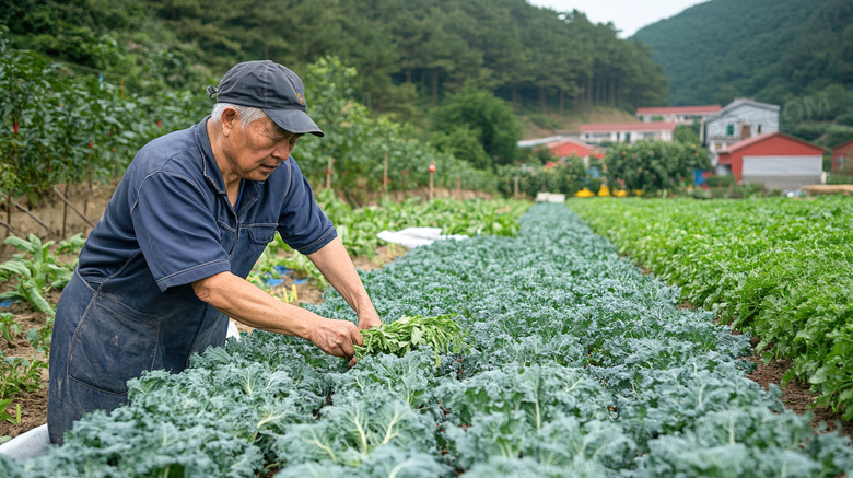 农场农田农民种植蔬菜图片