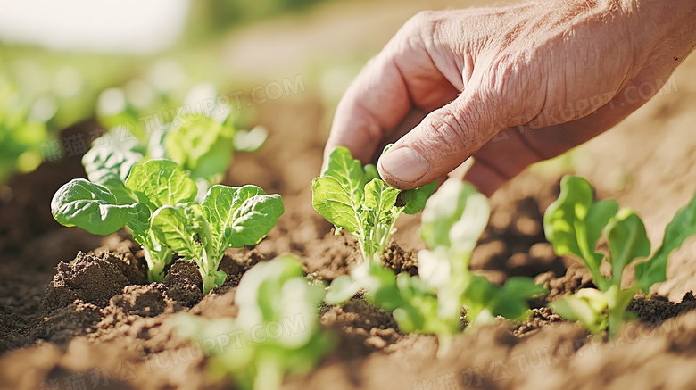 农民土壤种植蔬菜植物图片