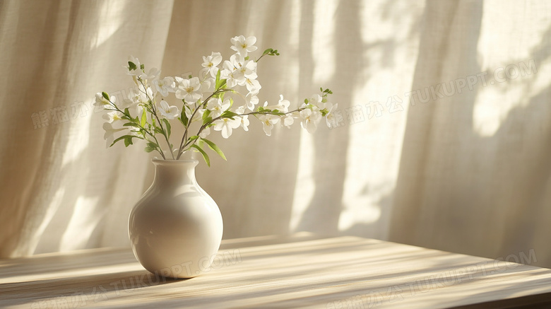 花瓶阳光春天文艺清新风景图片