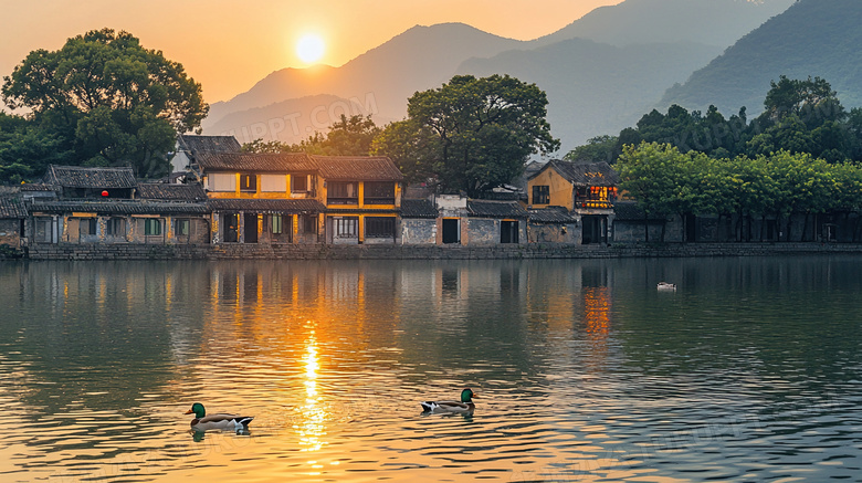 江南水乡建筑小河特色图片