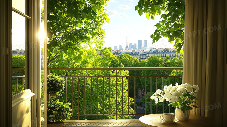 简约阳台绿植盆栽装饰图片
