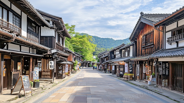 古镇石板路街道街头图片