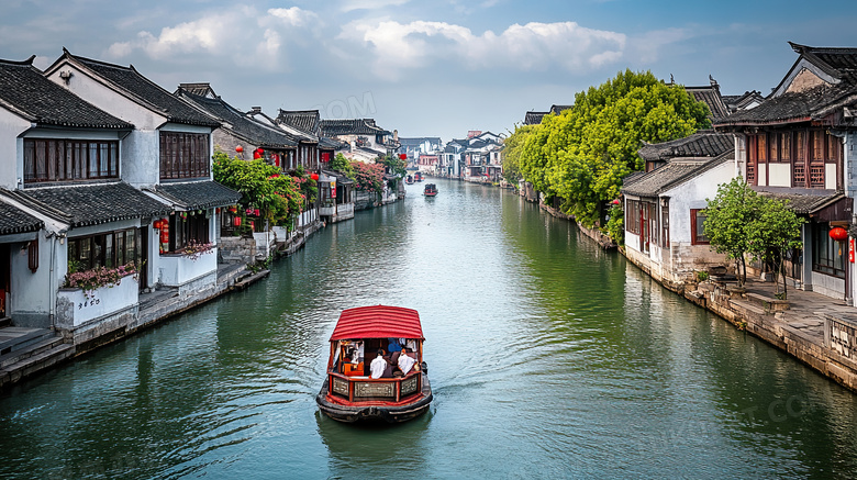 江南水乡场景图片