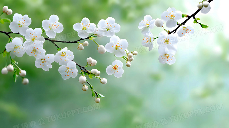 春天春季花朵梨花特写图片