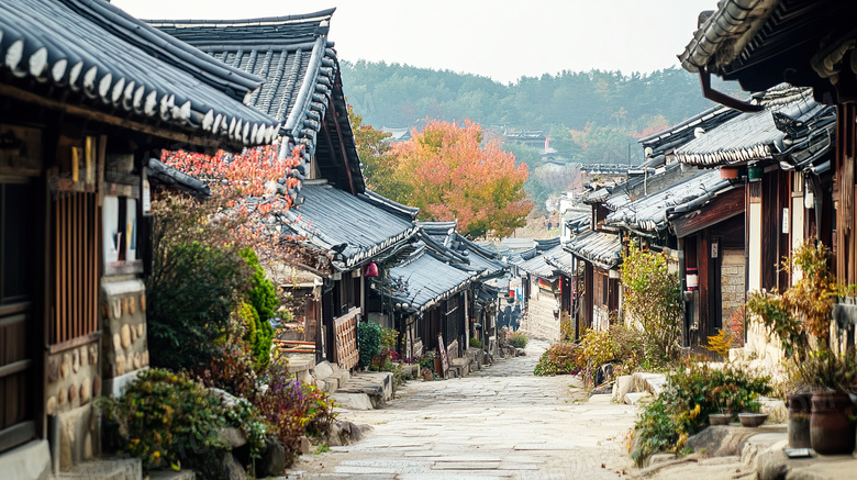 古镇街道场景图片