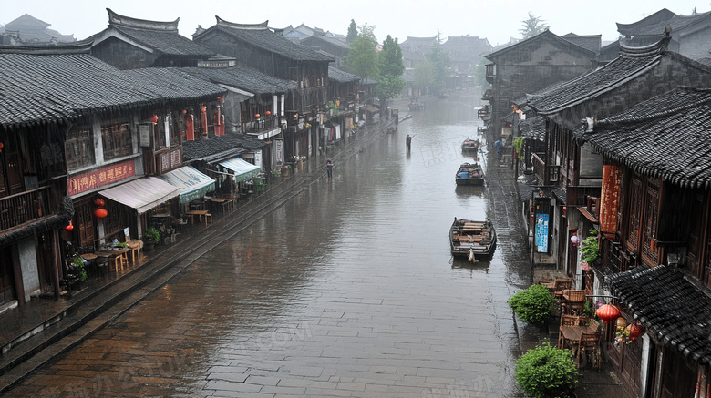 水乡古镇场景图片